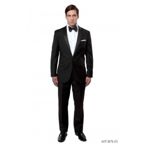 Tuxedo Black High Fashion Framed Peak Lapel Satin Trim
