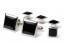 Cufflinks Studs FAUX ONYX SQUARE Cuff Links Set