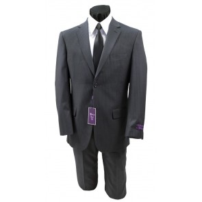 Mens Black Classic Pin Stripe Two Button Suit