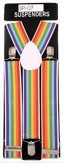 Striped Multi-Color Clip Mens Suspenders
