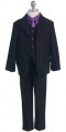 Boys Suit Black With Any Color Shirt Set