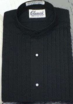 Boys Tuxedo Shirt BLACK MANDARIN Collar Tuxedo Shirt