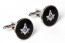 Cufflinks Masonic Round Black Background Silver Cuff Links