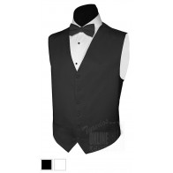 Boys Satin Fullback Black Vest with Any Color NeckTie Wedding Colors