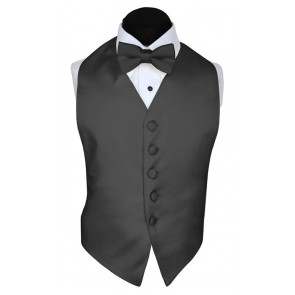 Boys Tuxedo Vest ONLY All Colors Satin Backless Vest with Tie Optional