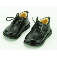 Infant Boys Lace Up Black Basic Dress Shoes