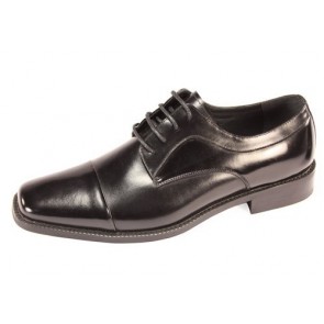 Mens Leather Dress Shoe Cap Toe Lace Up