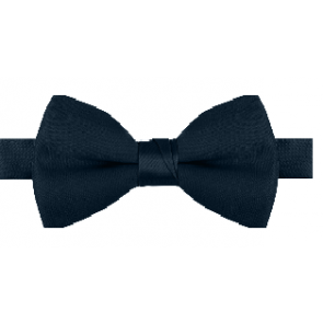 Mens Navy Poplin Poly Pre tied bowtie Non Shinny