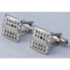 Waffle Design Cufflinks in Silver or Gold