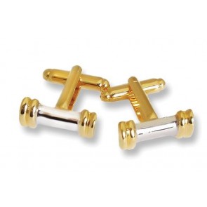 Dumbbells Silver with gold Trim Cufflinks