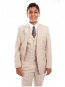 Boys Beige Windowpane Suit 5-Piece Set High Quality - Kids - Toddler - Children - Wedding