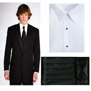 Mens Calvin Klein Slim Fit Wool Tuxedo package with Silk cummerbund -Wedding- Prom