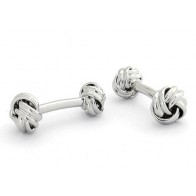Cufflinks TWO SIDED LOVE KNOTS Cuff Links Silver