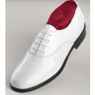 Durable Quality Classic WHITE Patent Leather Lace Up Tuxedo Shoes