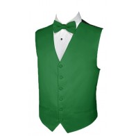 Mens Satin Emerald Green Vest ONLY With Tie optional- Holiday- Christmas