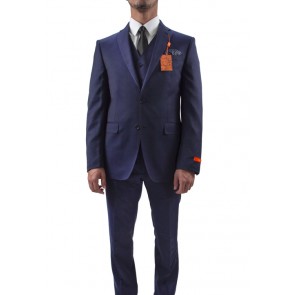 Tallia Wool Suit 3 Piece Set with Matching Vest Cobalt Blue