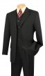 Budget Collection Three-Piece Single-Breasted Suit Black