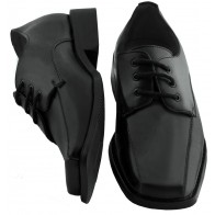 Tuxedo Shoes BOYS Black Slim Square Toe Lace Up Shoes