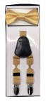 Boys Lame Metallic Silver or Gold Suspender and Bow Tie Sets with Clips