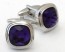 Amenthyst Square ThreeTier stone Cufflinks