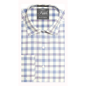 Mens Plaid Luxe Microfiber Fitted Dress Shirt- Modern Fashion Fit- Fitted