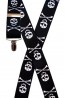 Suspenders BLACK SKULL AND BONES Clip Mens Suspenders