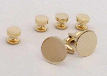 Cufflinks Studs PLAIN POLISHED Cuff Links and Studs Gold Can Be Engraved