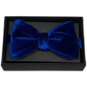 Mens Royal Blue Velvet Pre-tied Bowtie