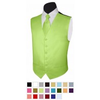 Mens Vest and Neck Tie for Tuxedo or Suit Wedding Colors 