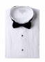 Tuxedo Shirt Men's White Slim Fit Wingtip Collar with Black Bow Tie Studs Convertible French Cuff
