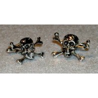 Cufflinks SKULL AND CROSSBONES Cuff Links Silver
