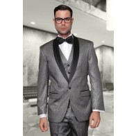 Tuxedo Modern Slim Fit Shawl Lapel Single Button in Gray 