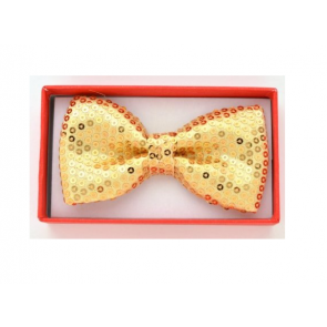 Kids Gold Sequin Pre-Tied Bow Tie- Boys-Girls