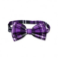 Mens Plum Tartan Plaid Pre Tied Bow Tie