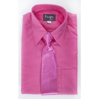 Boys Shirt and Shiny Necktie Set All Colors