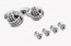 Knotted Silver Cuff Links and Studs Rhodium Plated Set