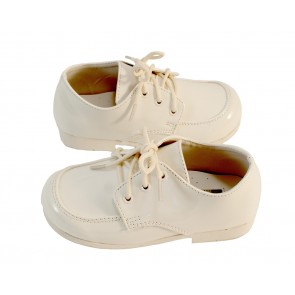 Boys Ivory Cream Polished Square Toe Shoes Tuxedo Suit