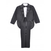 Boys Black Tails Tuxedo Ring Bearer 6 month- Boys 20
