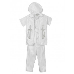 Boys White Baptism Christening Suit