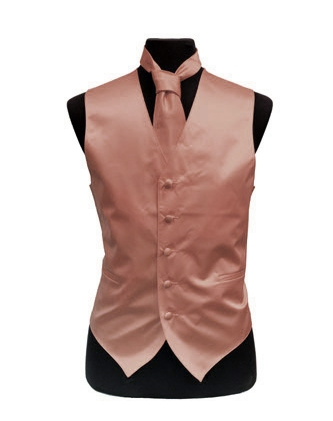 Mens Rose Gold Big and Tall Vest 4 Piece Set