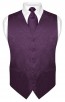 Mens Paisley Tone On Tone Plum Vest with Tie Set