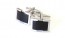 Rectangle Black Fiber Optic Open Frame Cuff Links