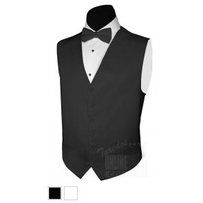 Boys Satin Fullback Black Vest with Any Color NeckTie Wedding Colors