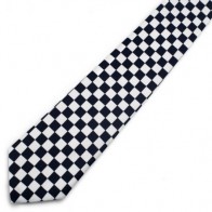 Black & White Checkered Mens Selftie Necktie