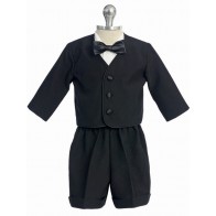 Boys Eaton Short Set BLACK Infant Toddler Children Tuxedo