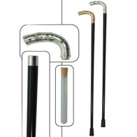 Walking Stick Liquor Bottle Cane With Bamboo Handle Gold