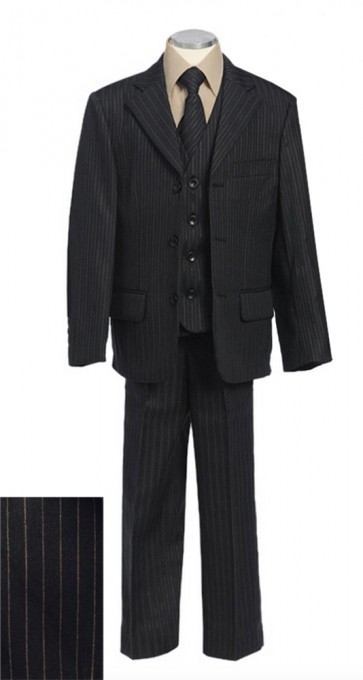 Boys Suit Black Brown Stripe Infant Toddler Children Teen