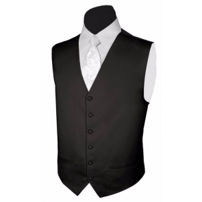 Satin Vest with Paisley Necktie