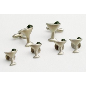 Cufflinks and Studs Frosted Martini Glasses