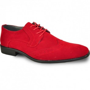 Men's Dress Shoe Wingtip Oxford Velvet Red